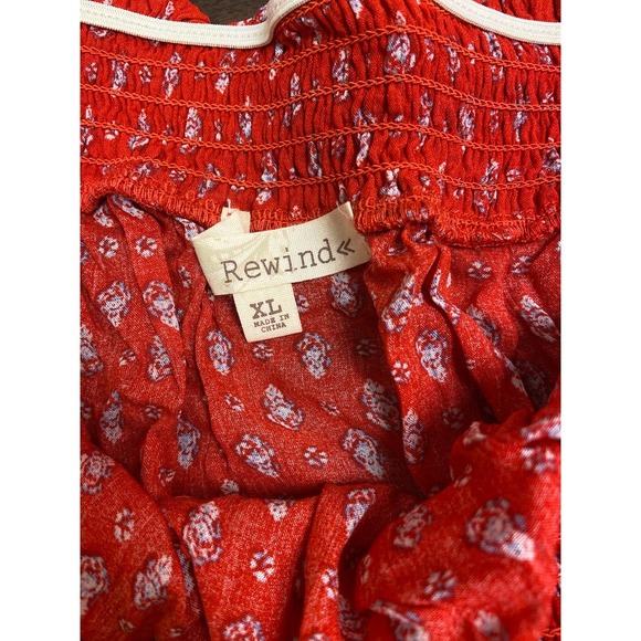 NWT Rewind off the shoulder red floral top sz: XL - Picture 2 of 6